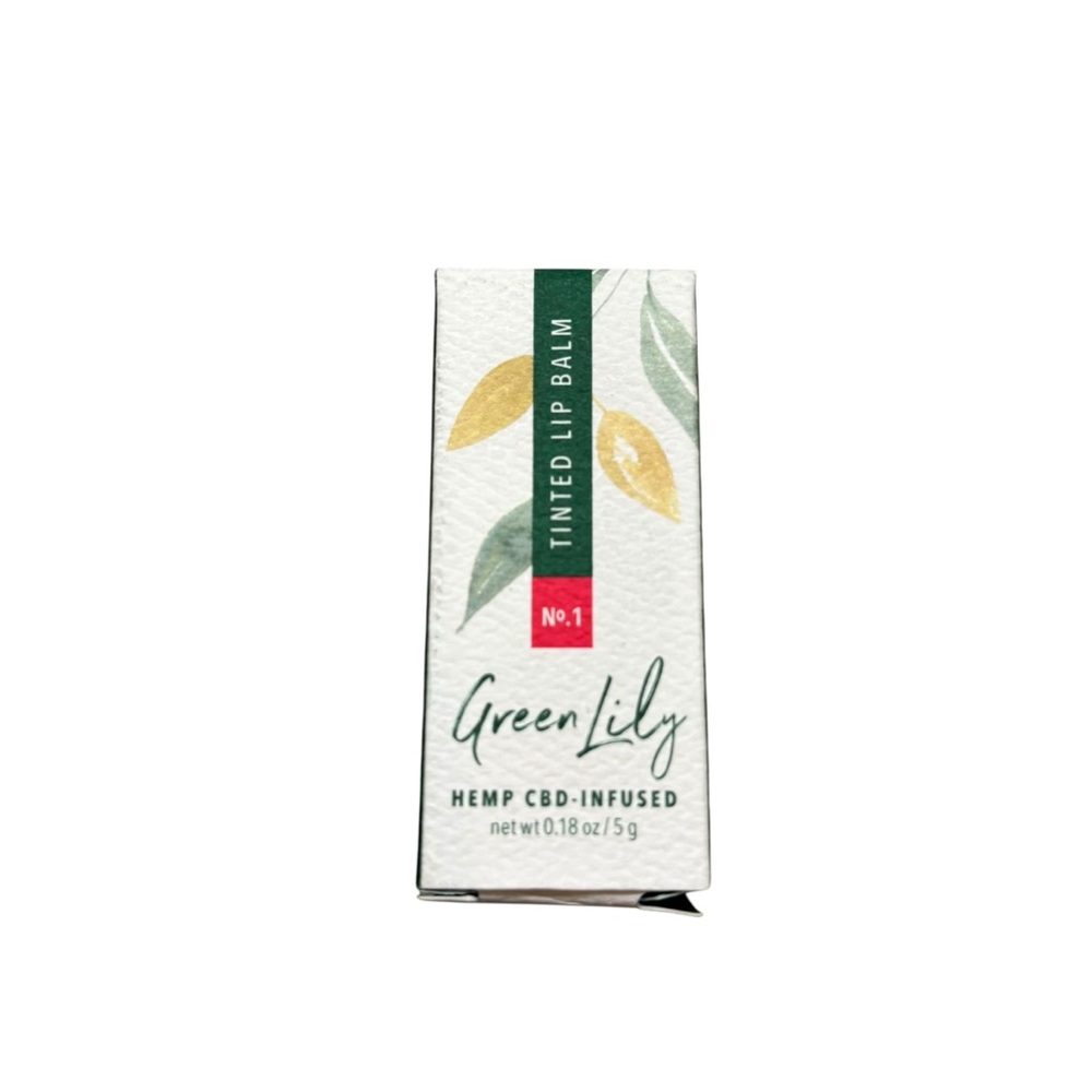 Brand new in Box Green Lily Hemp CBD infused Tinted‎ Lip Balm Red Shade